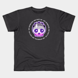 Not interested - asexual pride skull Kids T-Shirt